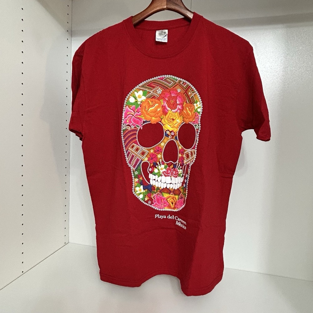 Day Of The Dead Dia de Los Muertos Sugar Skull Adult Large Unisex Tee Shirt